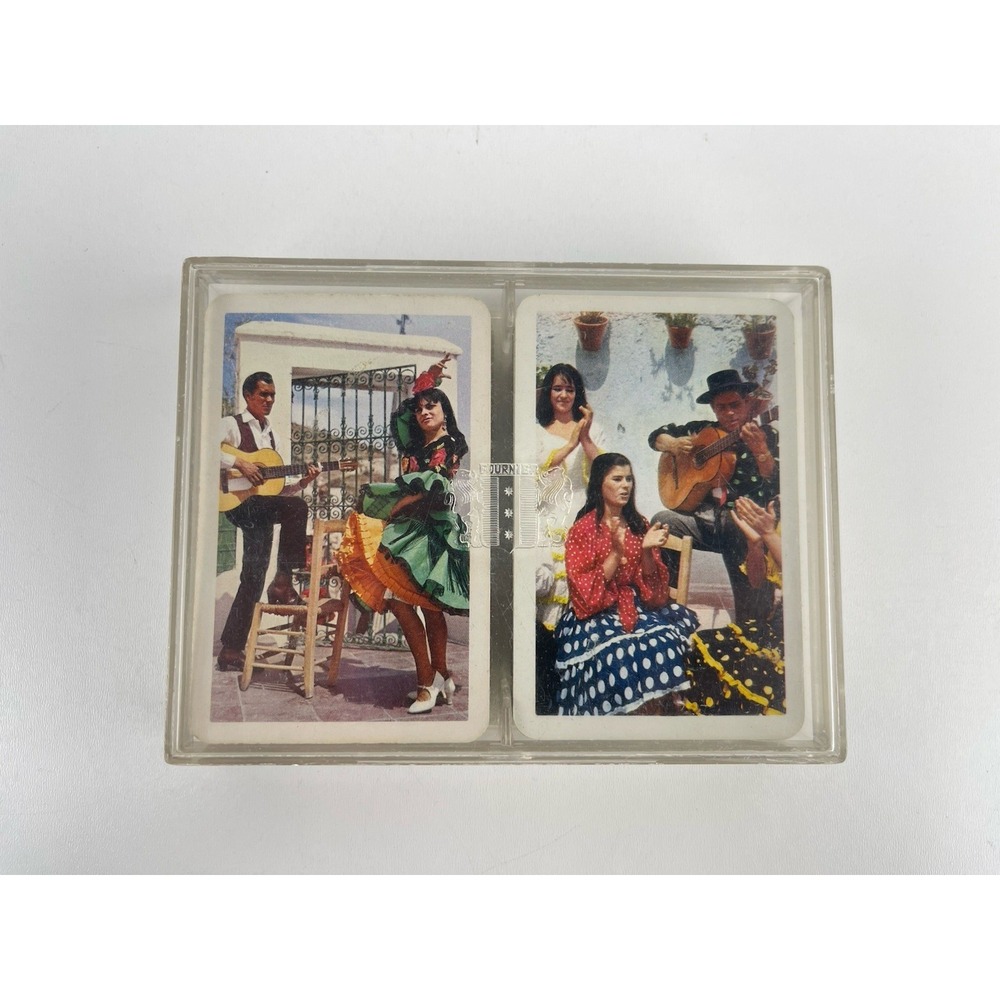 Vintage Fournier Vitoria Spain Playing Cards Flamenco Dancer Double Deck‎